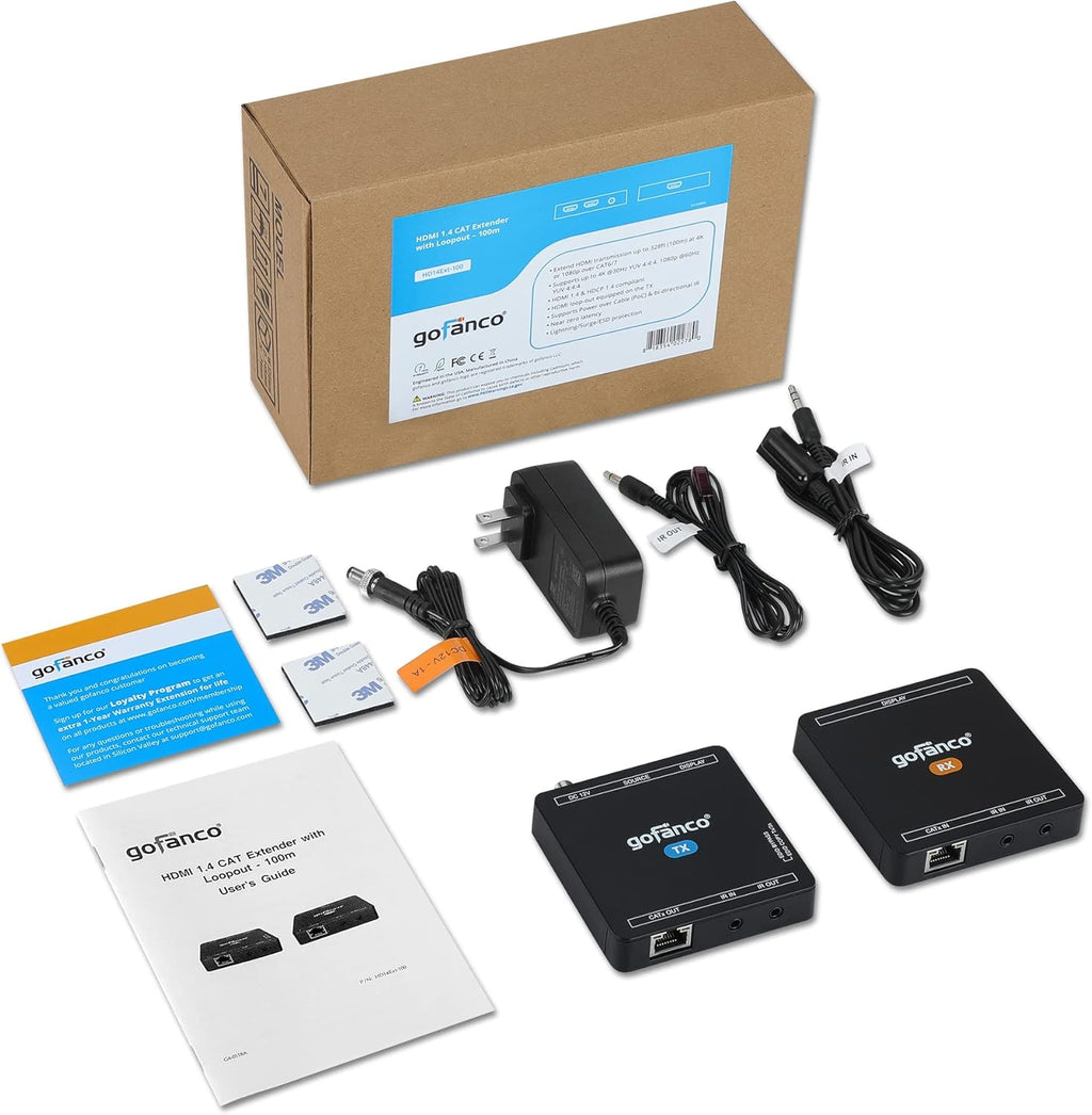 4K 30Hz HDMI CAT6 Extender with Loopout, PoC, Dual IR, EDID, Auto Downscale A82780