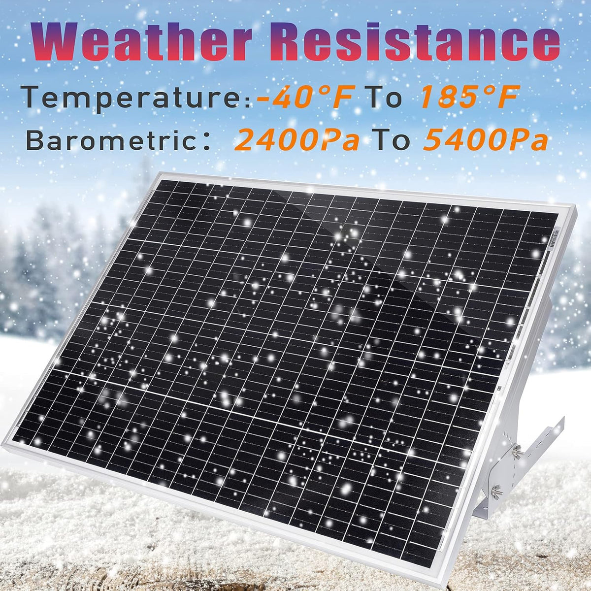 100 Watt 12V Solar Panel Kit with Adjustable Tilt Mount Brackets and 30A PWM Solar Charge Controller R205