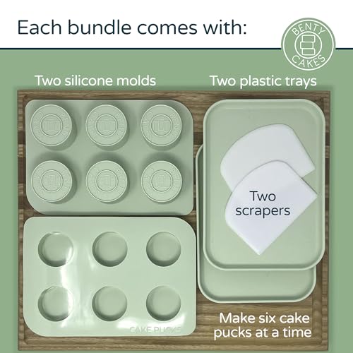 Green BPA Free Silicone Cake Mold Set with Tray and Scraper E676