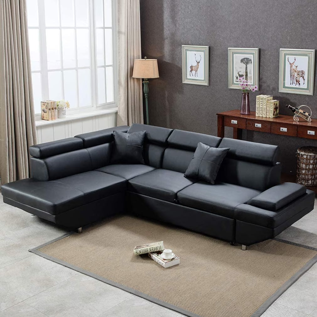 2 Piece Faux Leather Sectional Sofa T4842