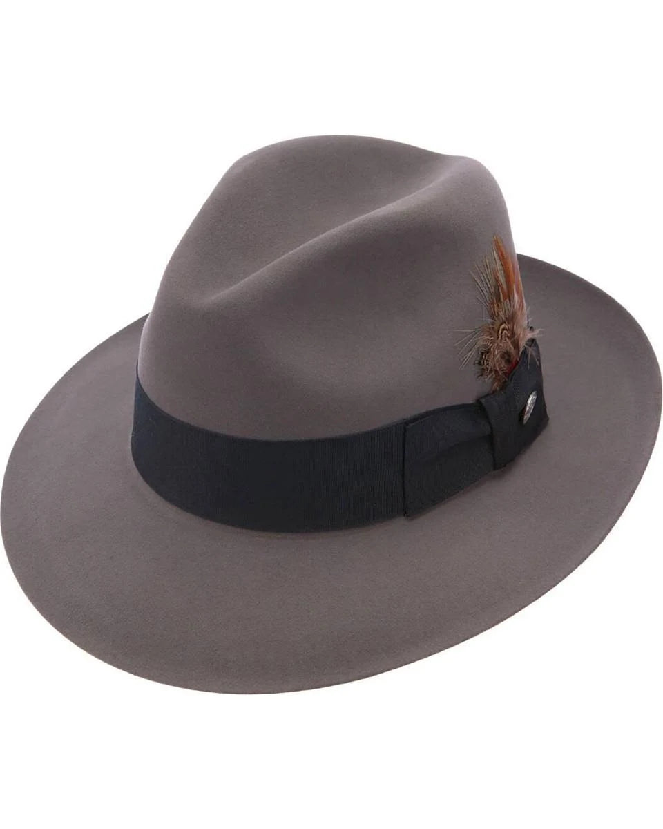 Beaver Fur Felt Fedora Hat Size 7 1/4 Caribou W10970