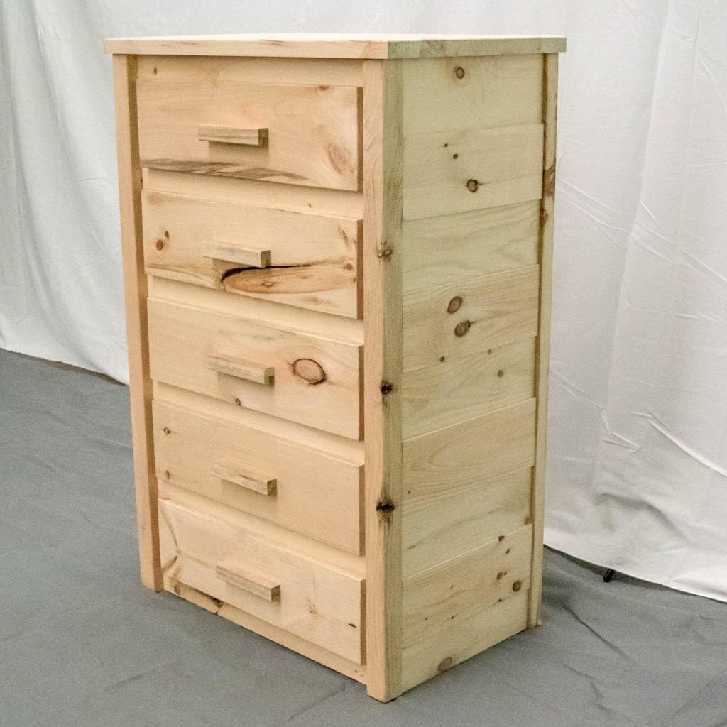 Unfinished 5 Drawer Solid Wood Dresser Q620