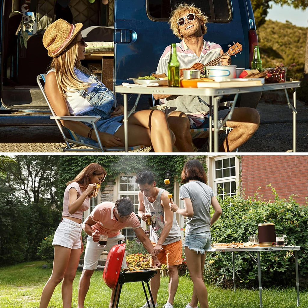 Folding Camping Table with Storage, Adjustable Height, Lightweight, 31.5x15.7 Z655169
