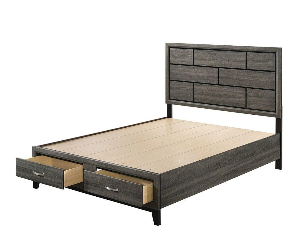 Weathered Gray Eastern King 5pcs Bedroom Set with Storage R17577