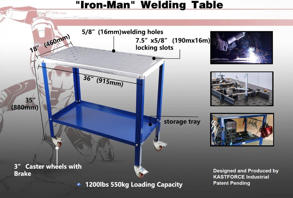 Portable Welding Table with 5/8 /16mm Holes on Top W586
