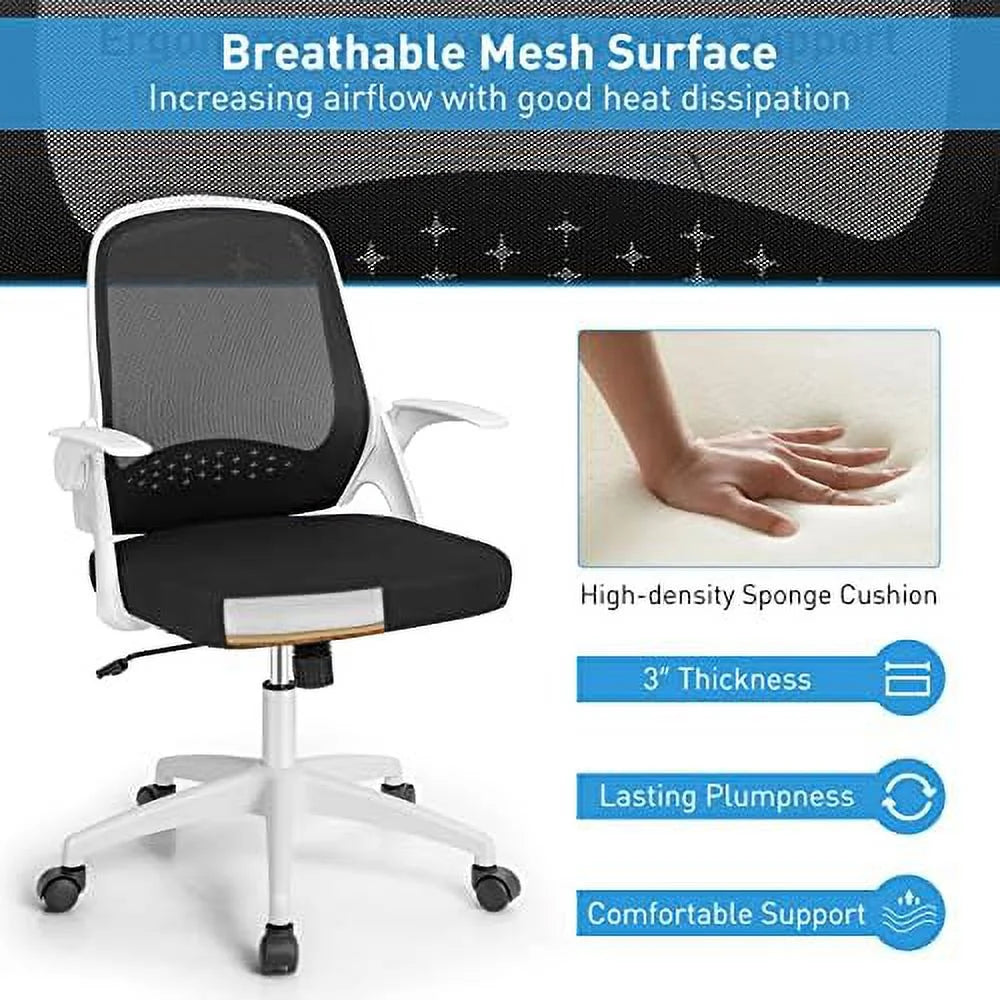 Black Mesh Ergonomic Office Chair with Lumbar Support K889