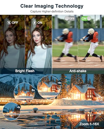 Black 48MP 4K Digital Camera with 32GB Card E839