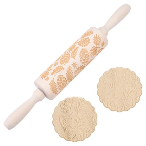Embossed Wooden Rolling Pin 35cm M966