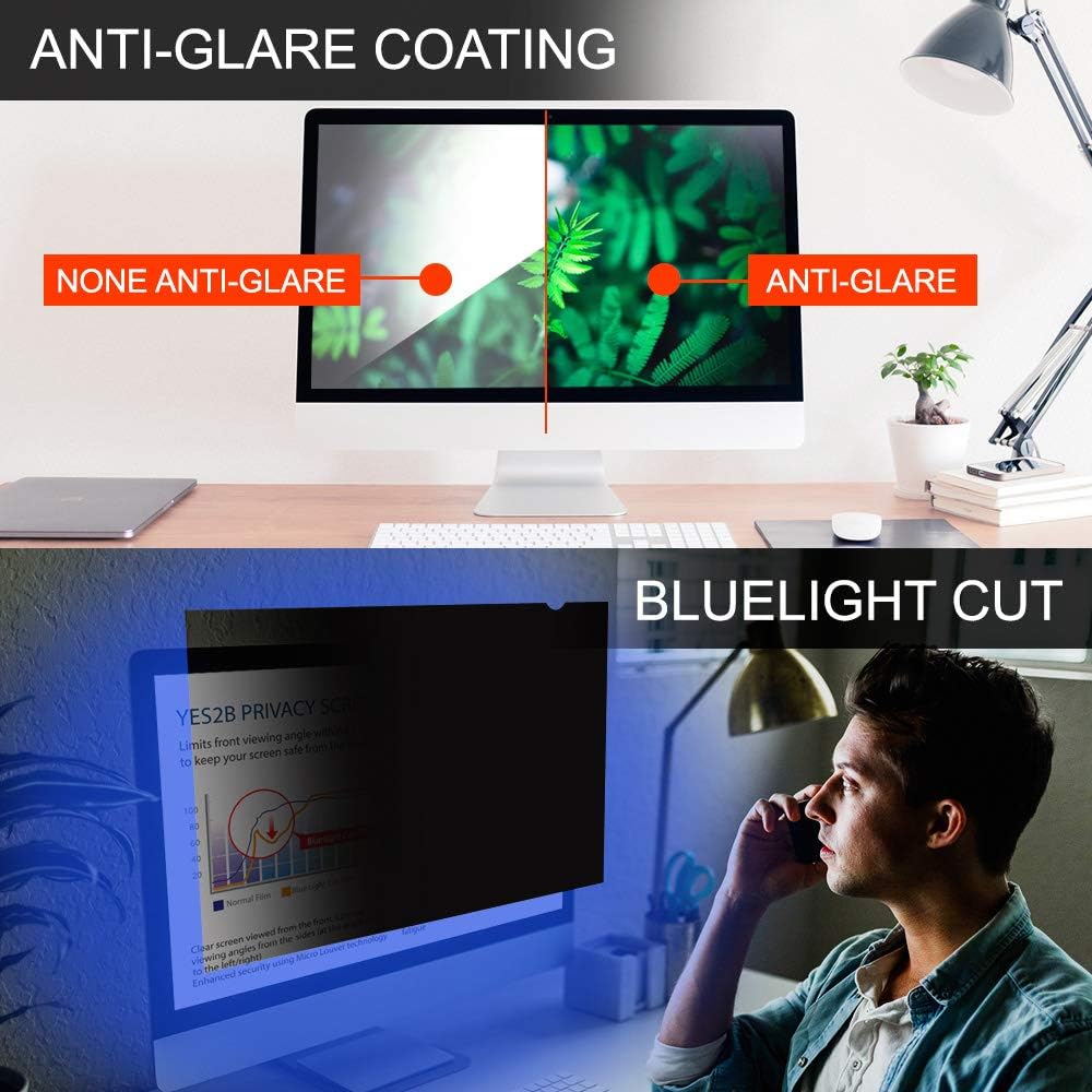 23 Inch Monitor Privacy Screen Filter for 16:9 Widescreen Display, Pack of 2 S1012