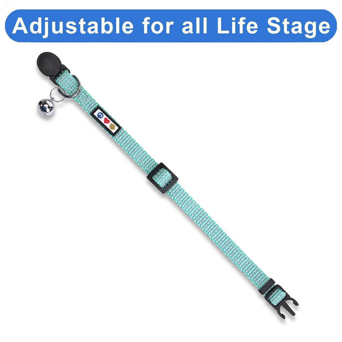 Cat Collar with Safety Buckle and Removable Bell X853495