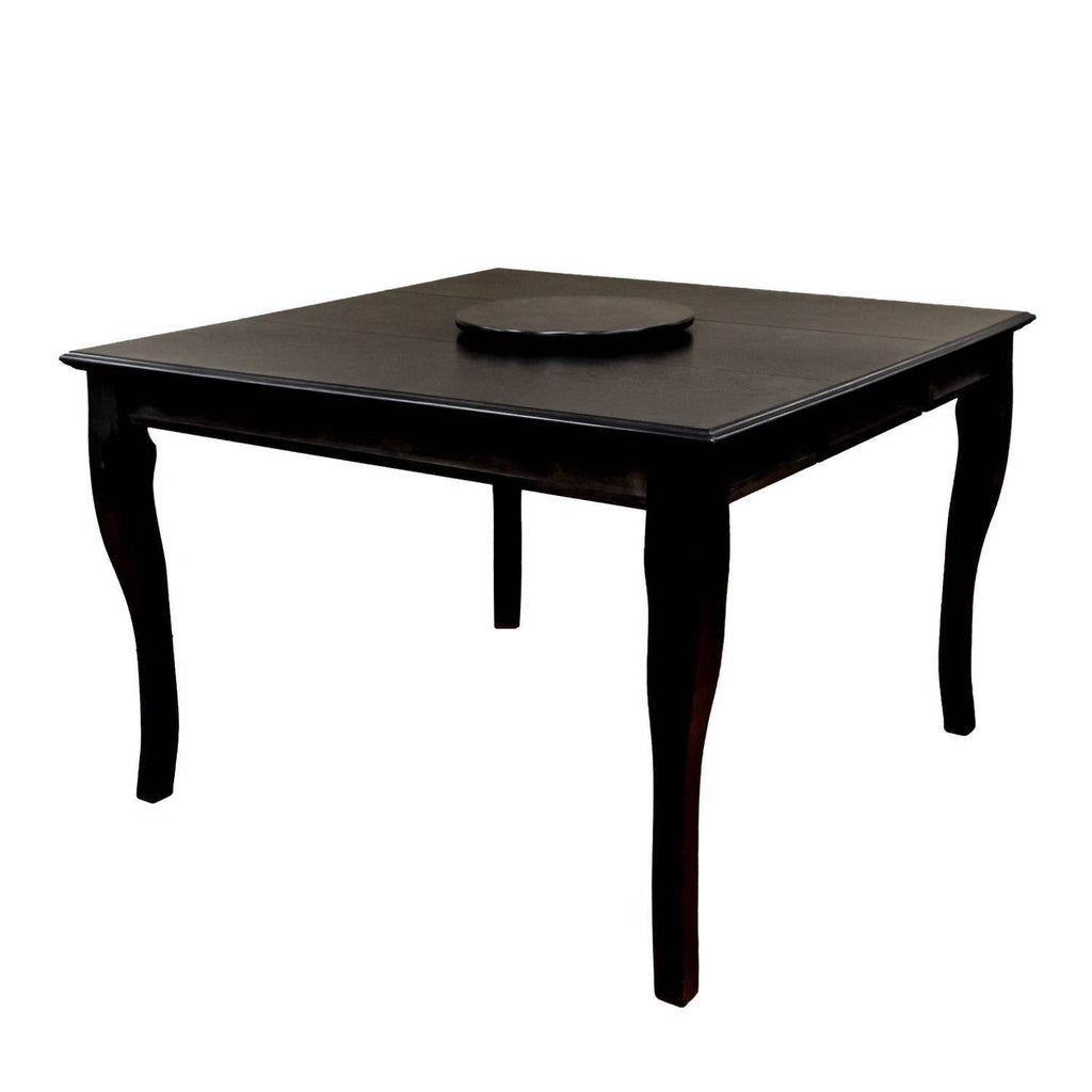Black Wooden Counter Height Table with Lazy Susan K698