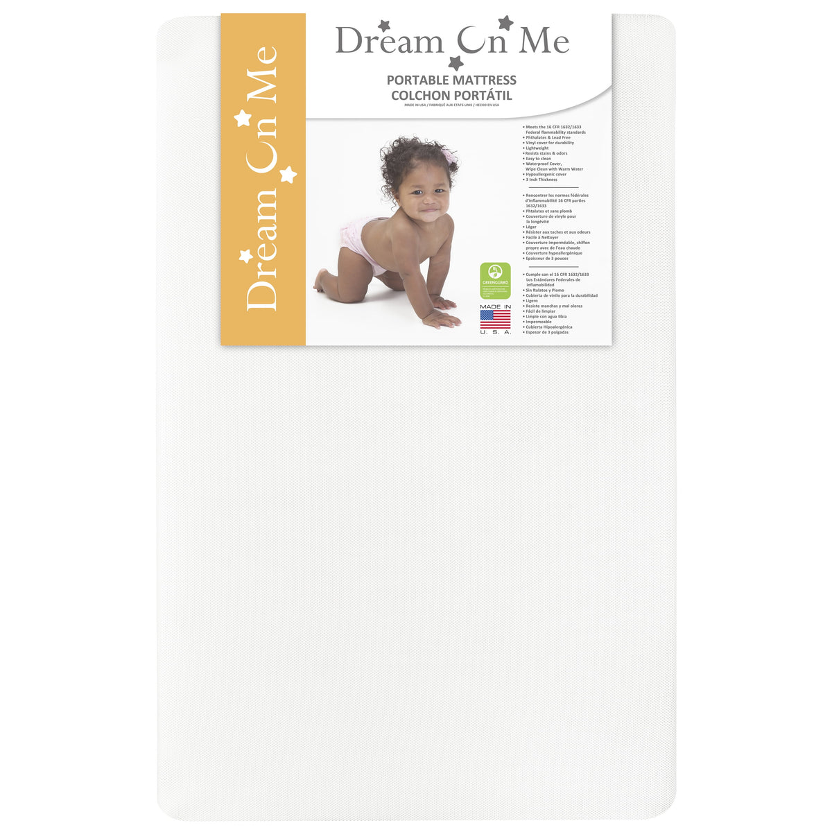 2-In-1 Breathable Foam Two-Sided Mini Crib Mattress H37839