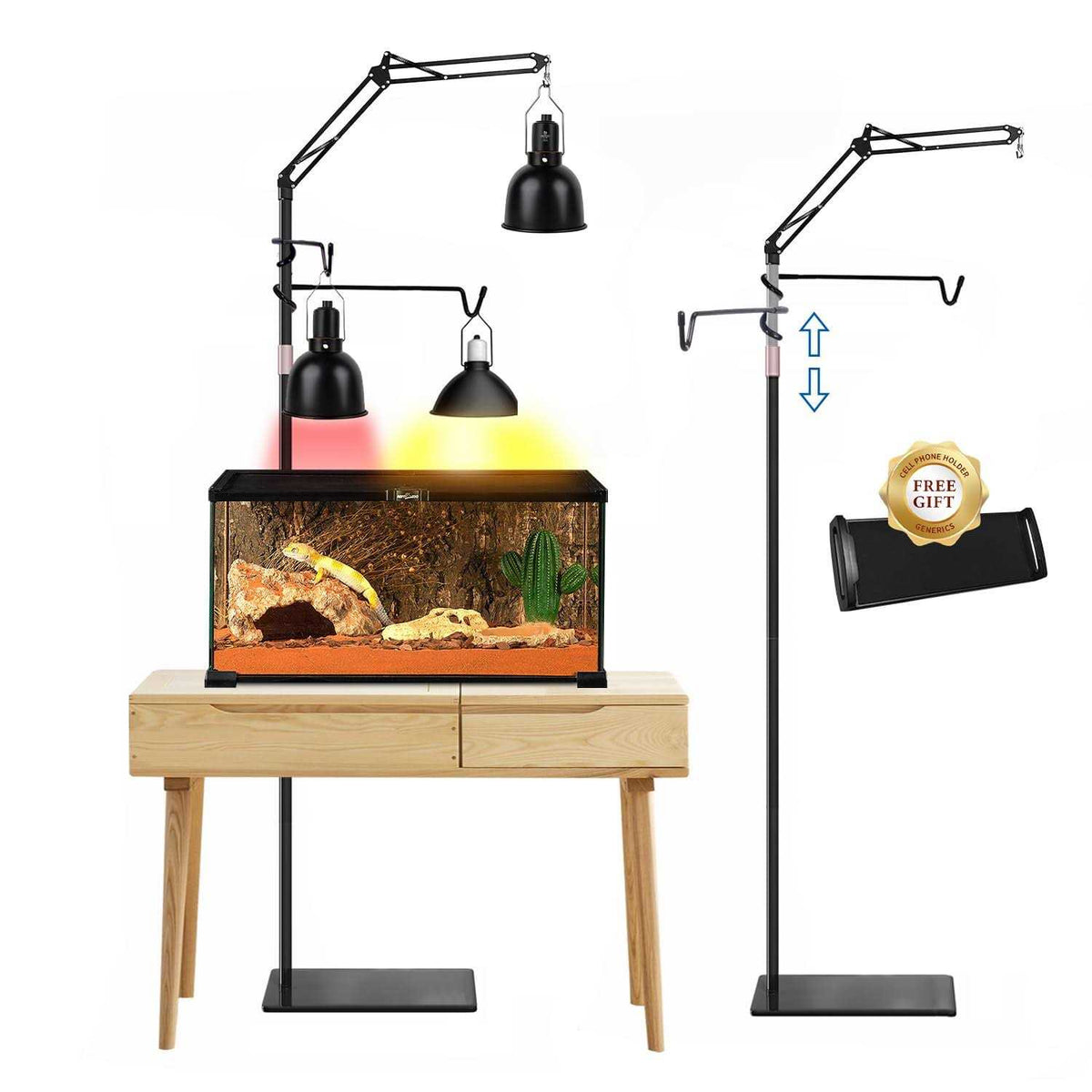 Reptile Dual Lamp Stand with Two Hooks O828618
