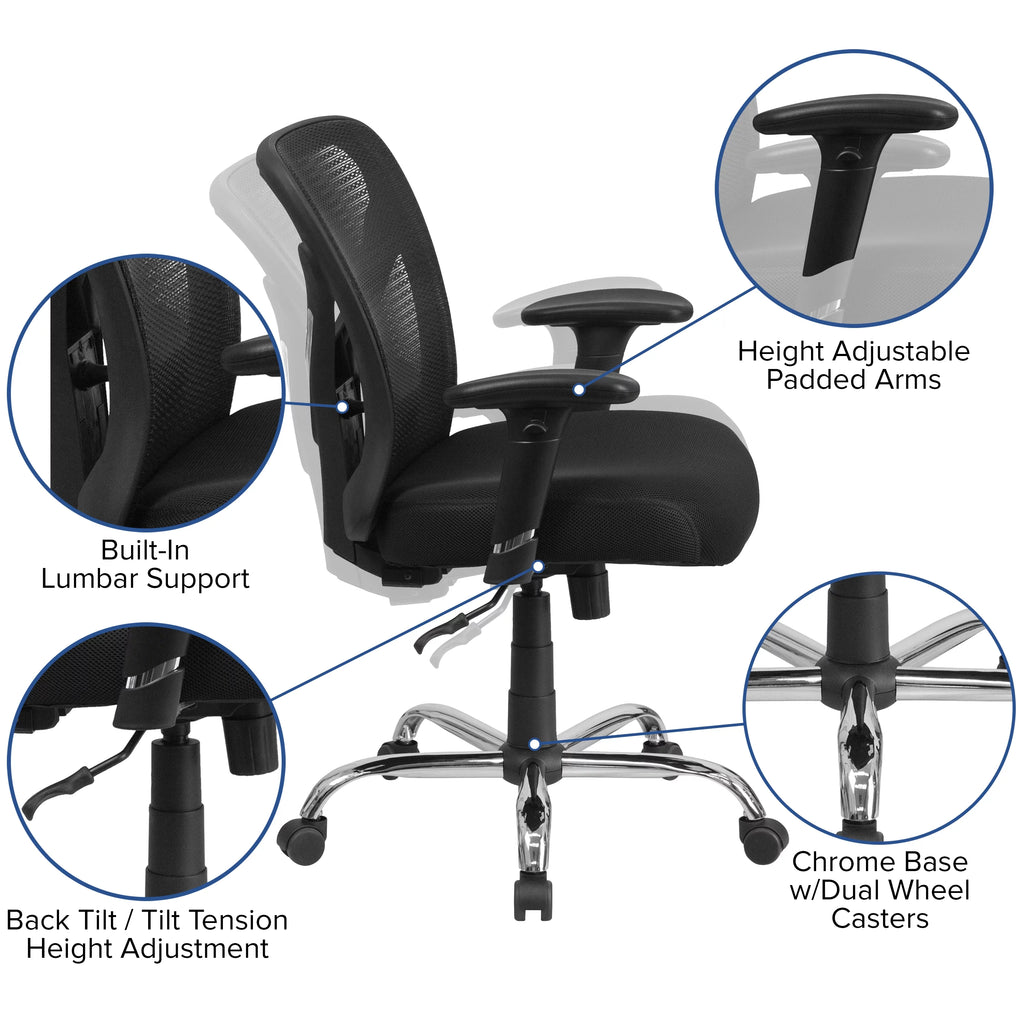 Black Mesh Adjustable Ergonomic Office Chair J6712