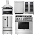 36 Dual Fuel Range, Range Hood, Microwave, Refrigerator, Dishwasher, Wine Cooler Z461