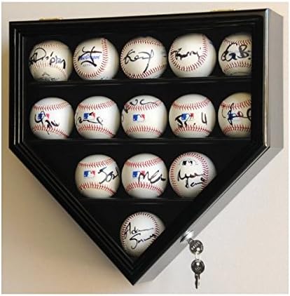 Black Baseball Ball Display Case Cabinet Holder Wall Rack H976890