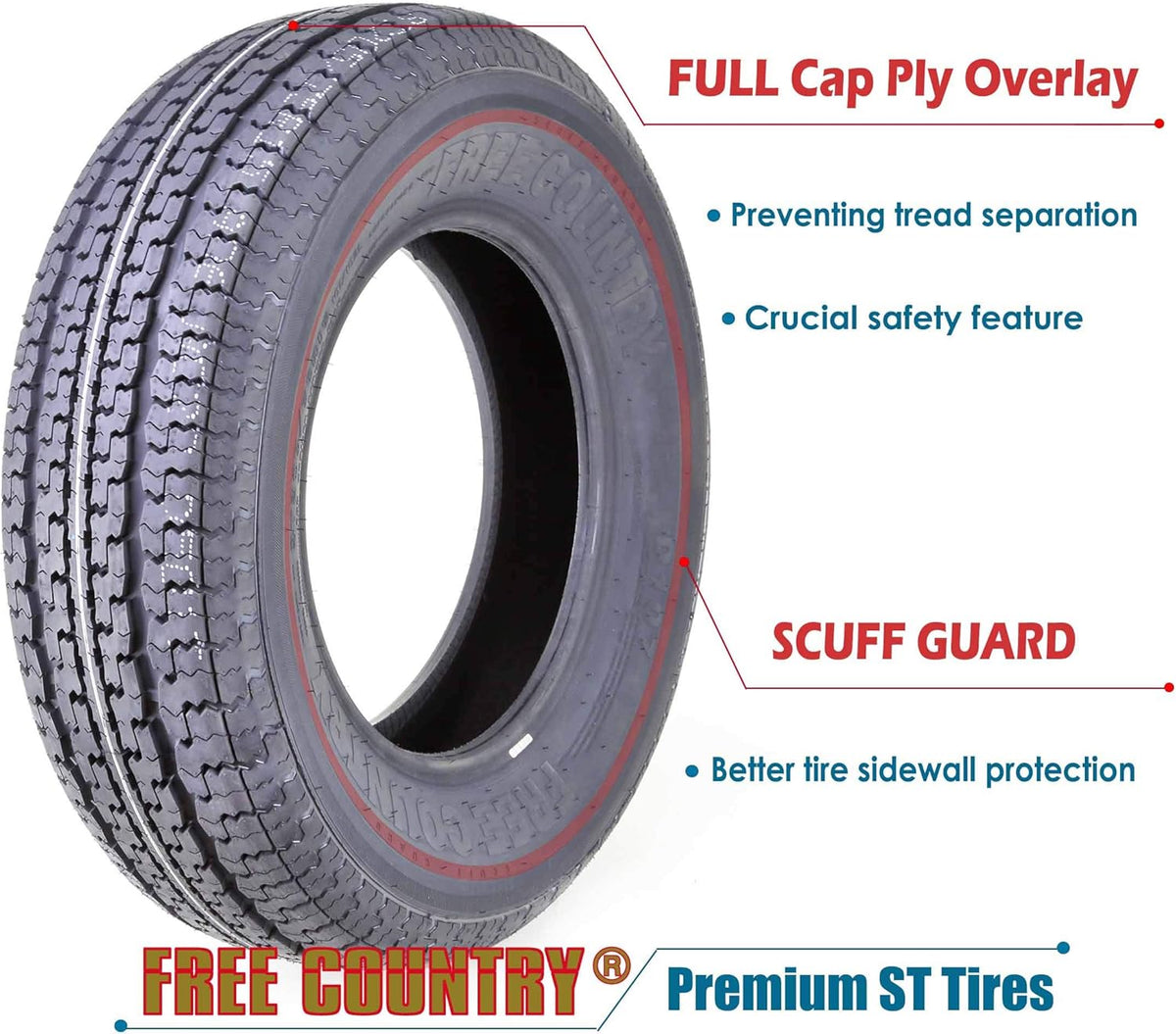 Set 2 Trailer Tires ST225/75R15 10PR Load Range E Radial L7637