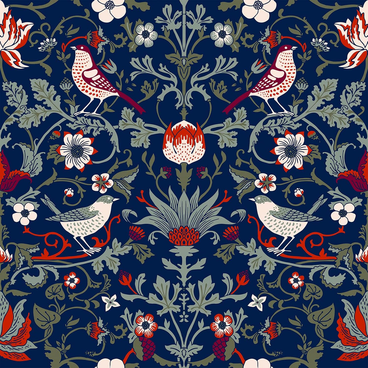 Navy Floral Peel and Stick Wallpaper 17.7''x118'' F955334