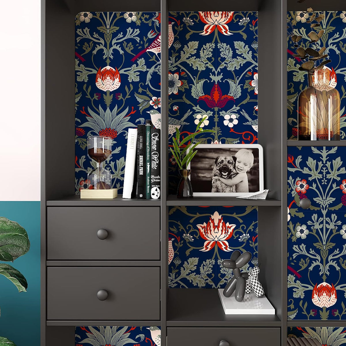 Navy Floral Peel and Stick Wallpaper 17.7''x118'' F955334
