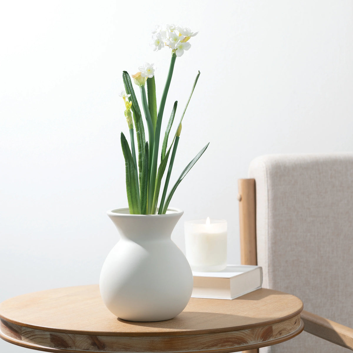 Artificial Paperwhite Stem 20"H White R707375