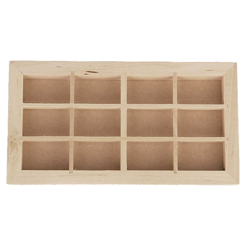 Vintage 12-pane Wooden Dolls House Window U322