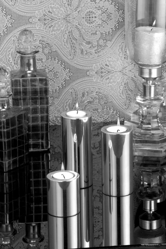 3 Candle Metal Pillar Candle Holder Stainless Steel in Gold U26350