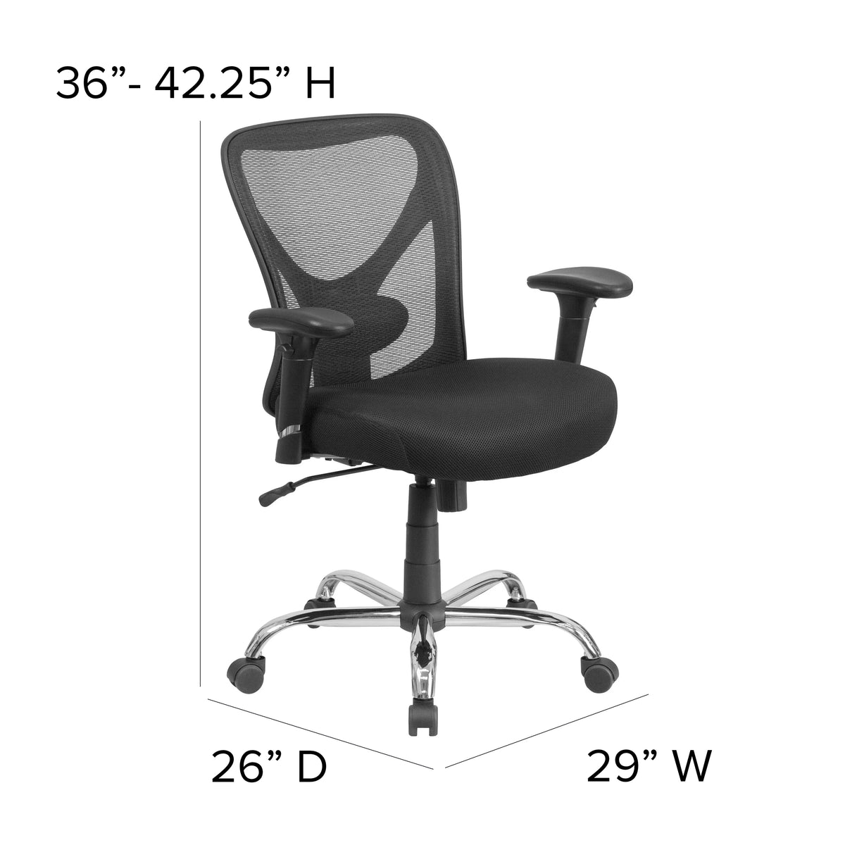 Black Mesh Adjustable Ergonomic Office Chair J6712