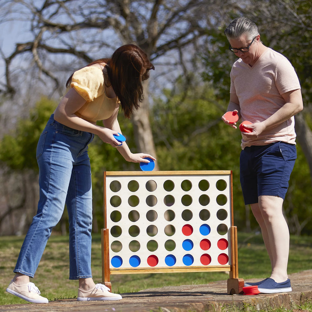 Giant Tumbling Timbers Stacking & 4 in a Row Game Bundle O65595