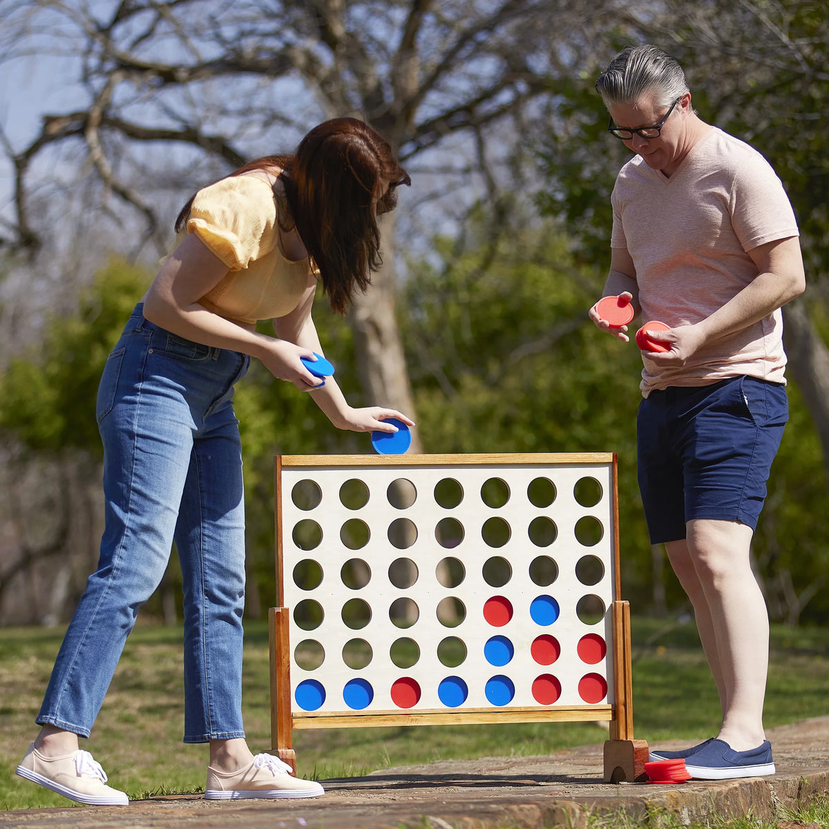 Giant Tumbling Timbers Stacking & 4 in a Row Game Bundle O65595
