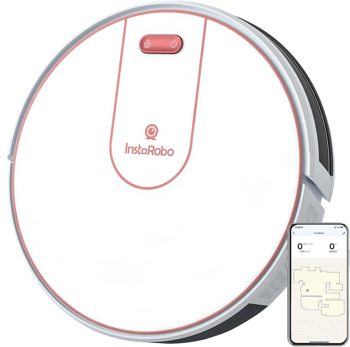 White Robot Vacuum and Mop Combo with 2000Pa Suction Z835738
