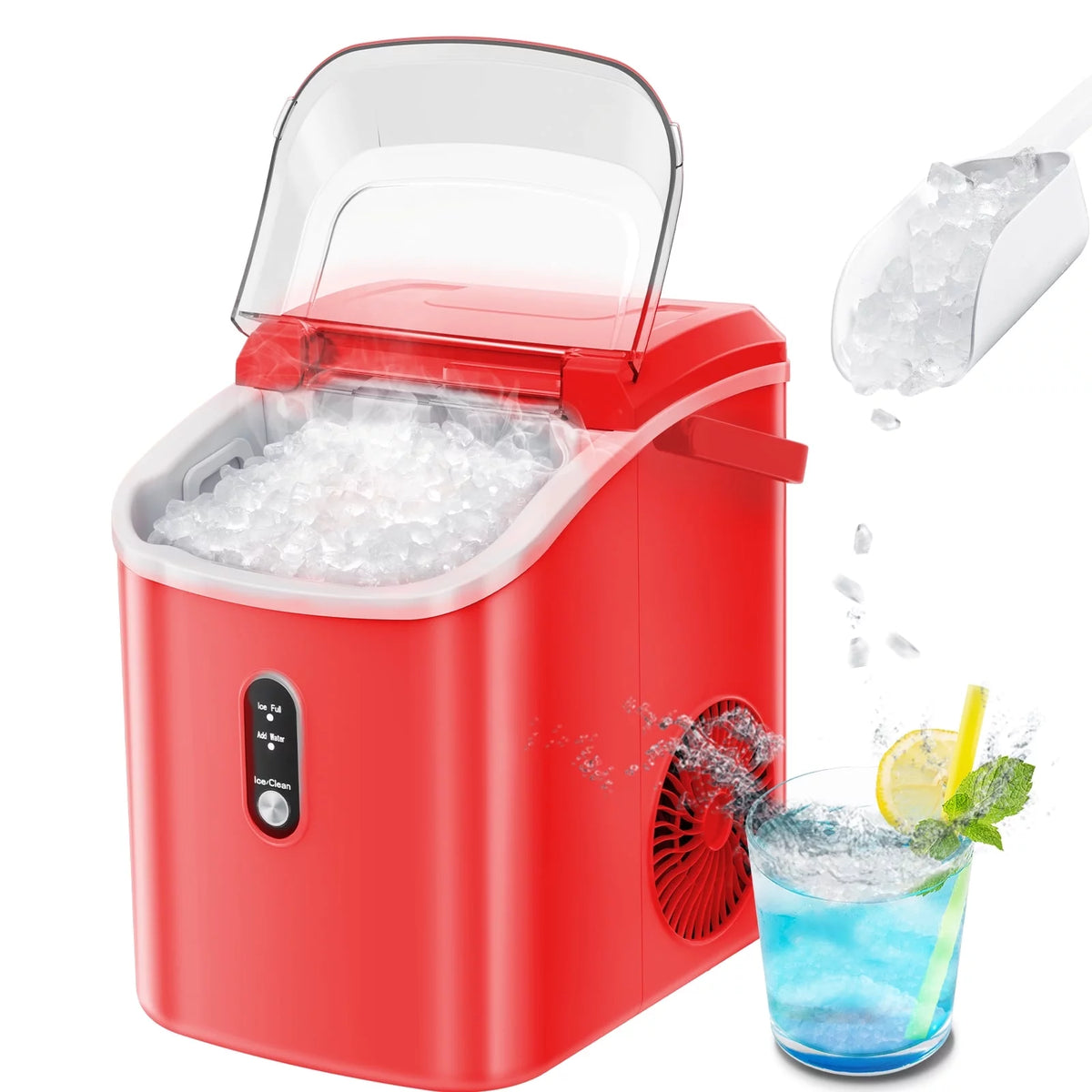 Nugget Ice Maker Countertop 33lbs/24H Self-Cleaning Portable Ice Machine Gray H913314