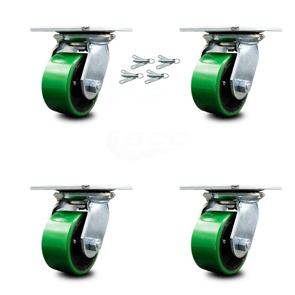Pack of 2 Swivel Caster with 8 x 2 Green Wheel X1524