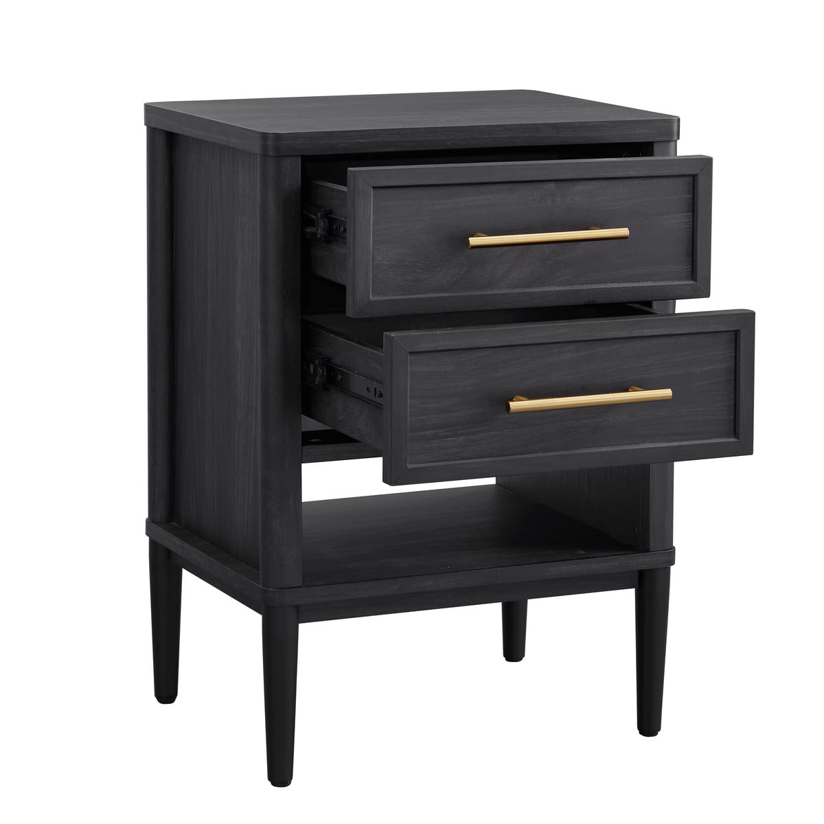 2 Drawer Charcoal Finish Nightstand I82023