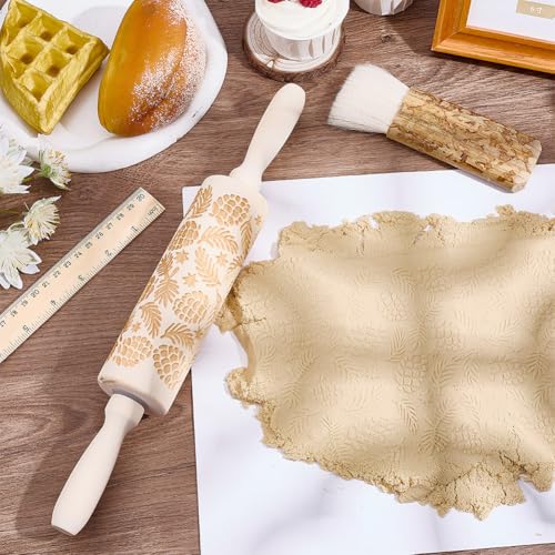 Embossed Wooden Rolling Pin 35cm M966