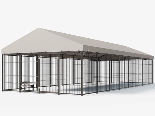 10X19FT Heavy Duty Outdoor Dog Kennel with Cover I35173