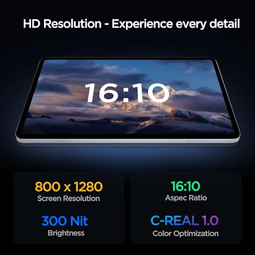 Black 10.1 inch Android Tablet, Octa-core, RAM 12GB, ROM 64GB, WiFi 6, Dual Speakers R298515