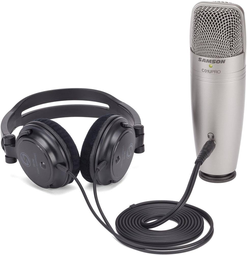 Silver USB Studio Microphone with Headphones and Software N52591