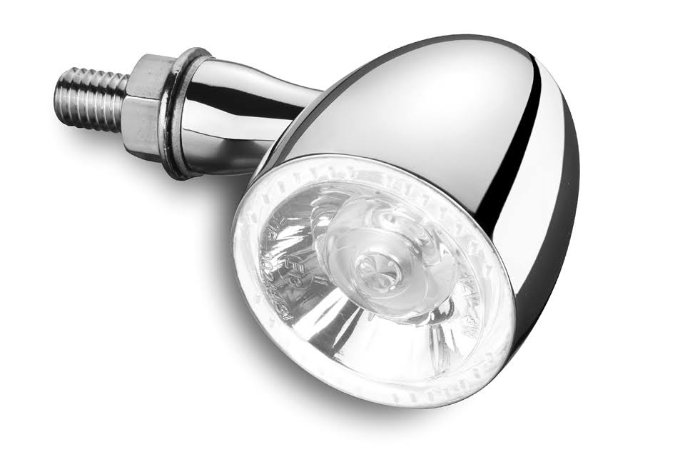 White Shiny Chrome LED Indicator Bullet 1000 G753