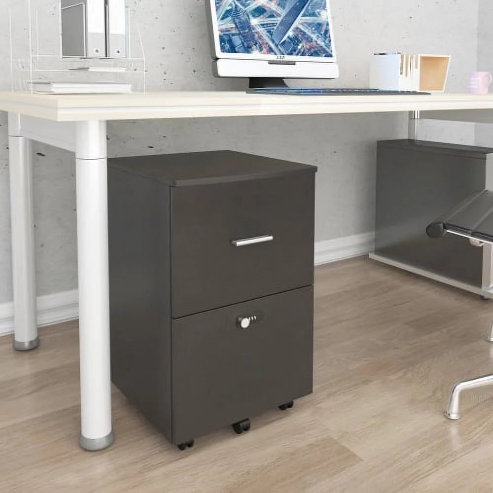 Dark Gray 2 Drawer Rolling File Cabinet H320288