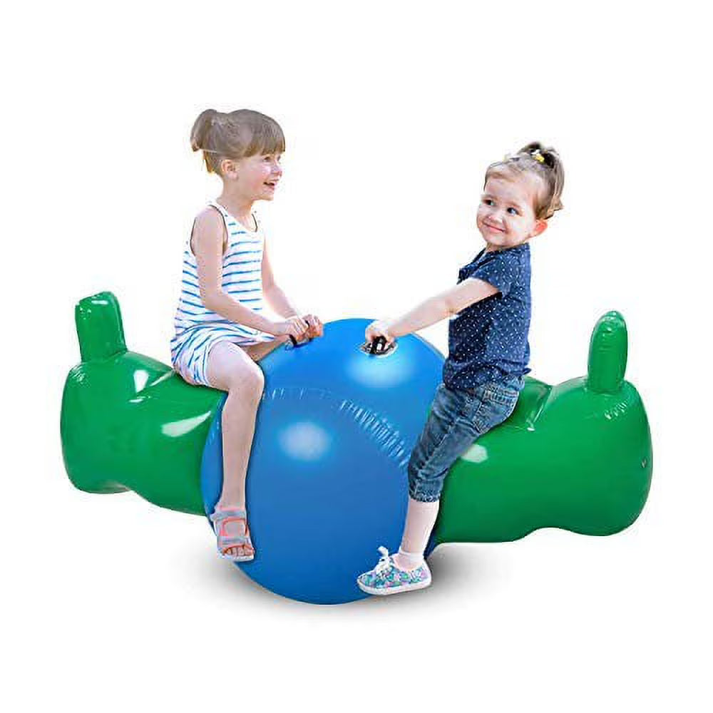 Inflatable Seesaw Rocking Toy with Safety Handles and Back Rest L3080