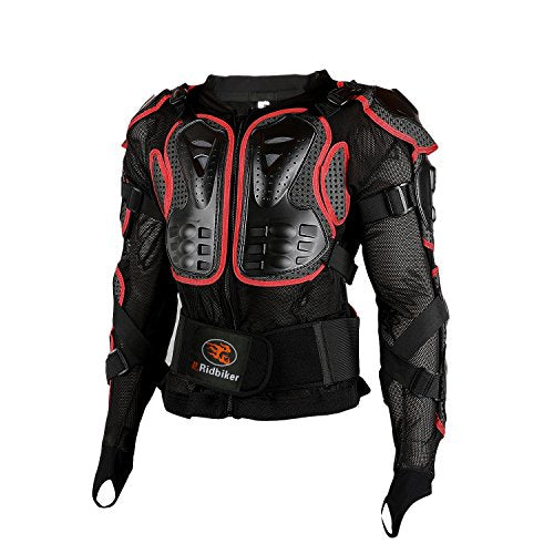 Black L Removable Full Body Armor Motorcycle Jacket K286