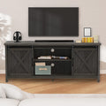 Farmhouse TV Stand with Sliding Barn Doors, Grey Q319