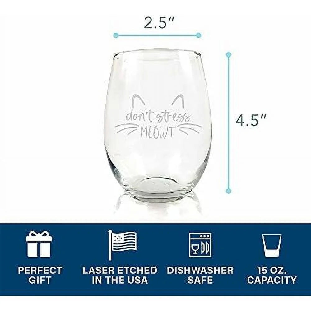 Cat Lover Stemless Wine Glass R2736