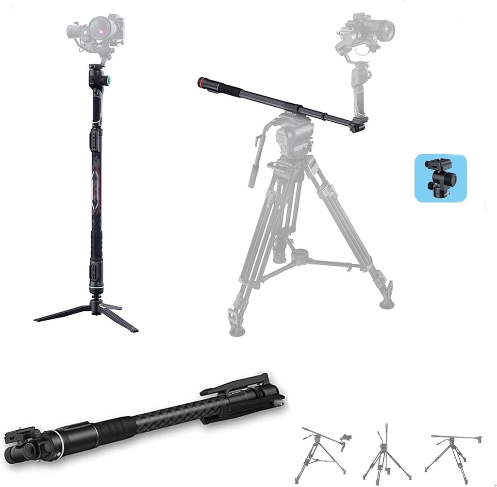 Motorized Monopod Camera Slider, Carbon Fiber, Vertical Payload 13Lb, Extendable to 54.3 in Q506479