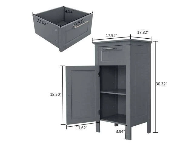 Narrow Bathroom Cabinet with Drawer Storage Shelves V46353
