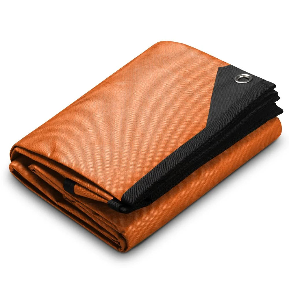 XL Insulated Reflective Thermal Camping Tarp 8.5 ft x 12 ft Orange N658363