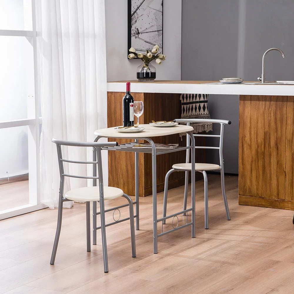 3-Piece Wooden Round Table and Chair Set Z73333