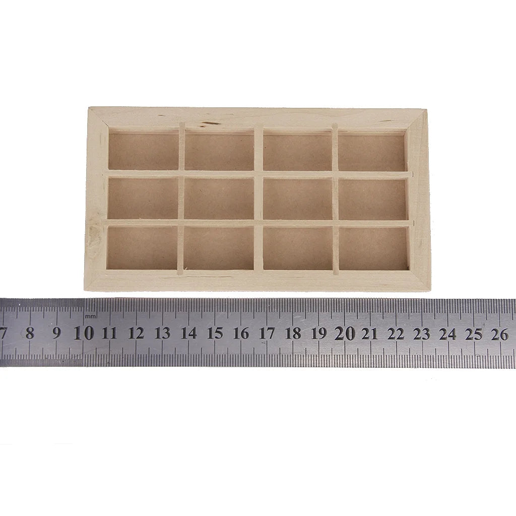 Vintage 12-pane Wooden Dolls House Window U322