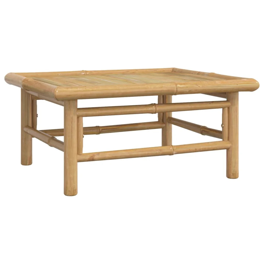 5 Piece Patio Set with Green Cushions Bamboo W664064