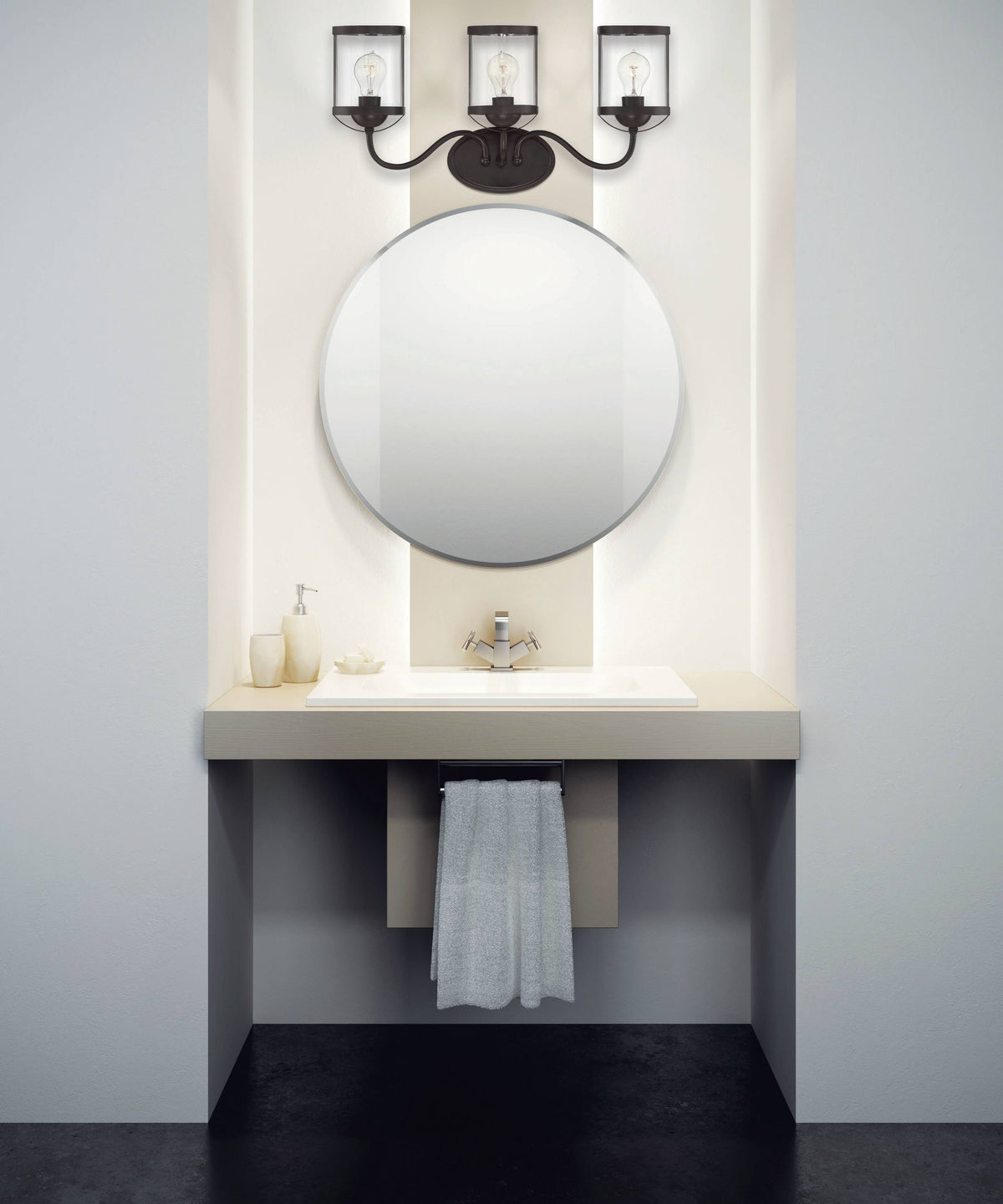 English Bronze 3 Light Bath Bar C501